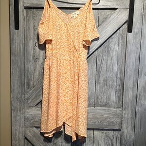 Jessica Simpson Orange Floral High Low Dress